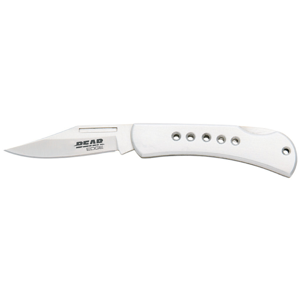 Bear and Son Lockback Knife w/ Designer Holes Stainless Steel 2 3/4 in.