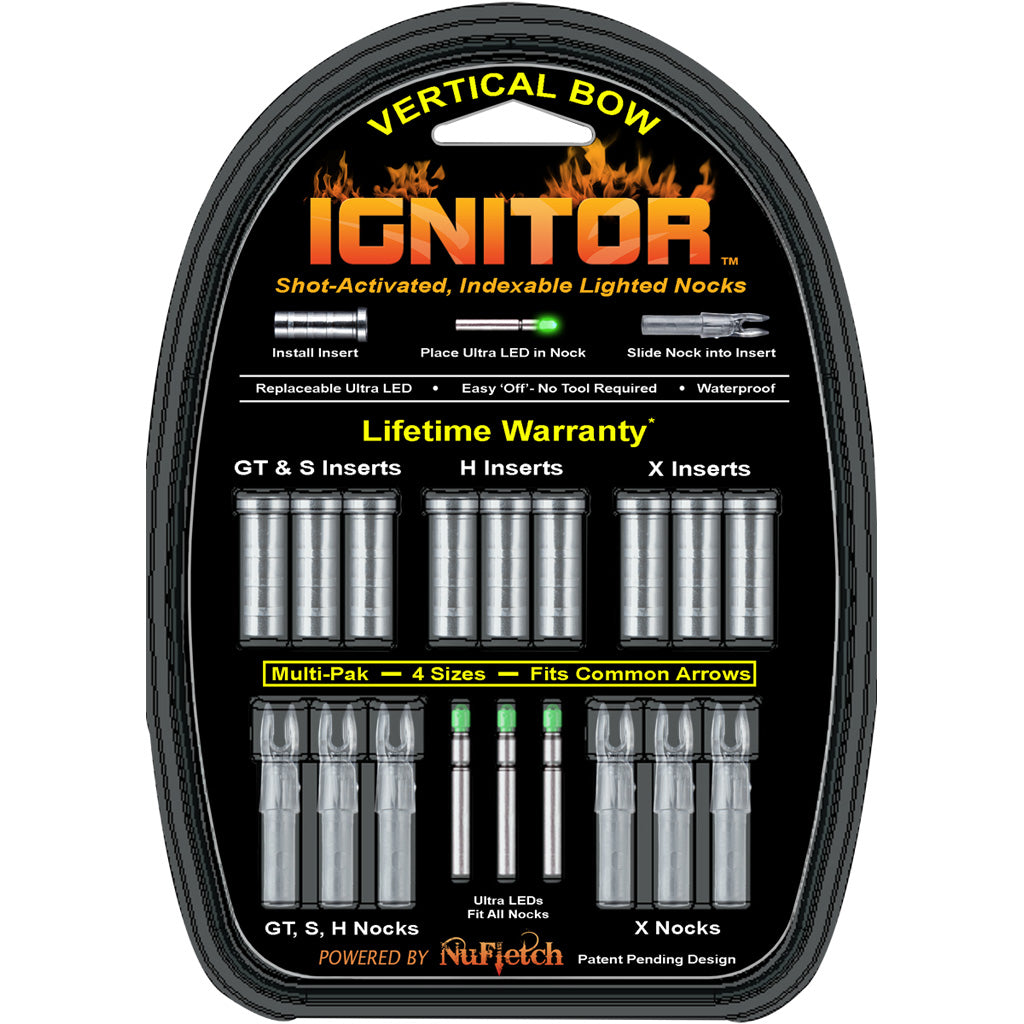 NuFletch Ignitor Nocks Green Universal Fit 3 pk.