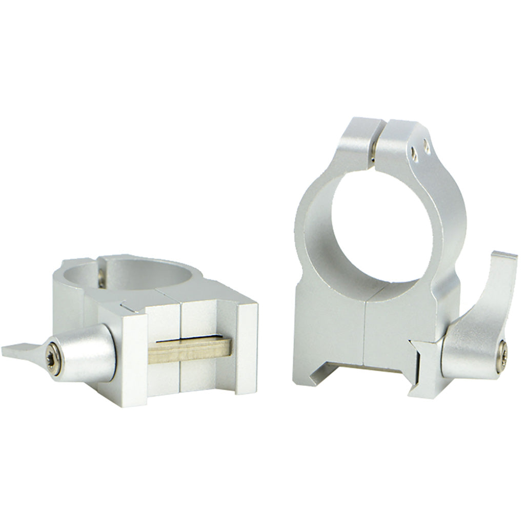 Warne Maxima Vertical Quick Detach Scope Rings Silver 1 in. High
