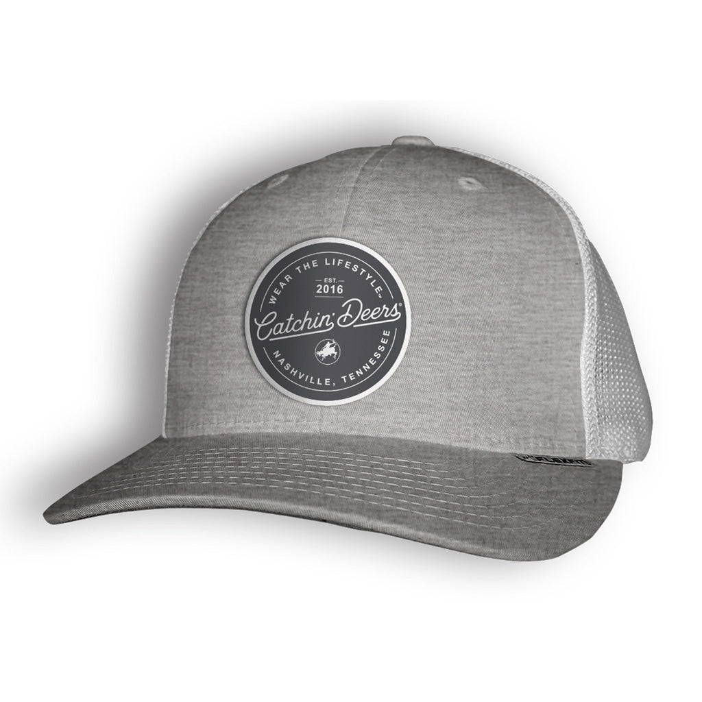 Catchin' Deers Script Meshback Hat Heather Gray