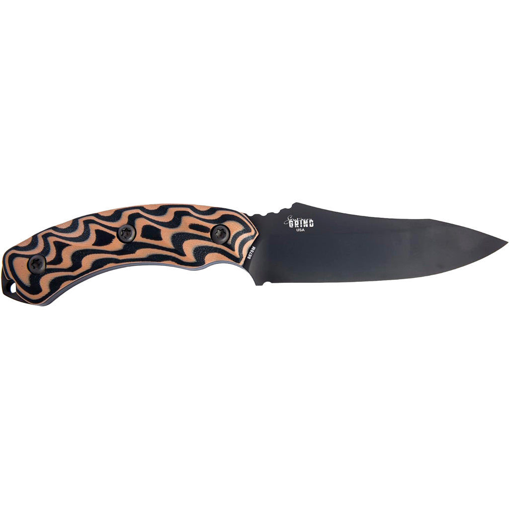 Southern Grind Jackal Fixed Blade Knife 4.75 in. Black Blade w/ Black/Tan Handle