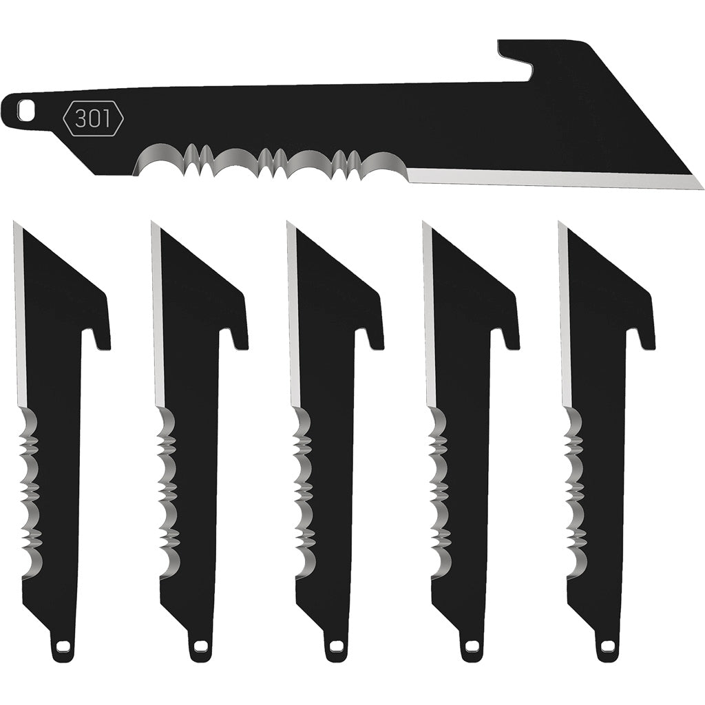 Outdoor Edge Utility Replacement Blades Serrated Black 3 in. 6 pk.