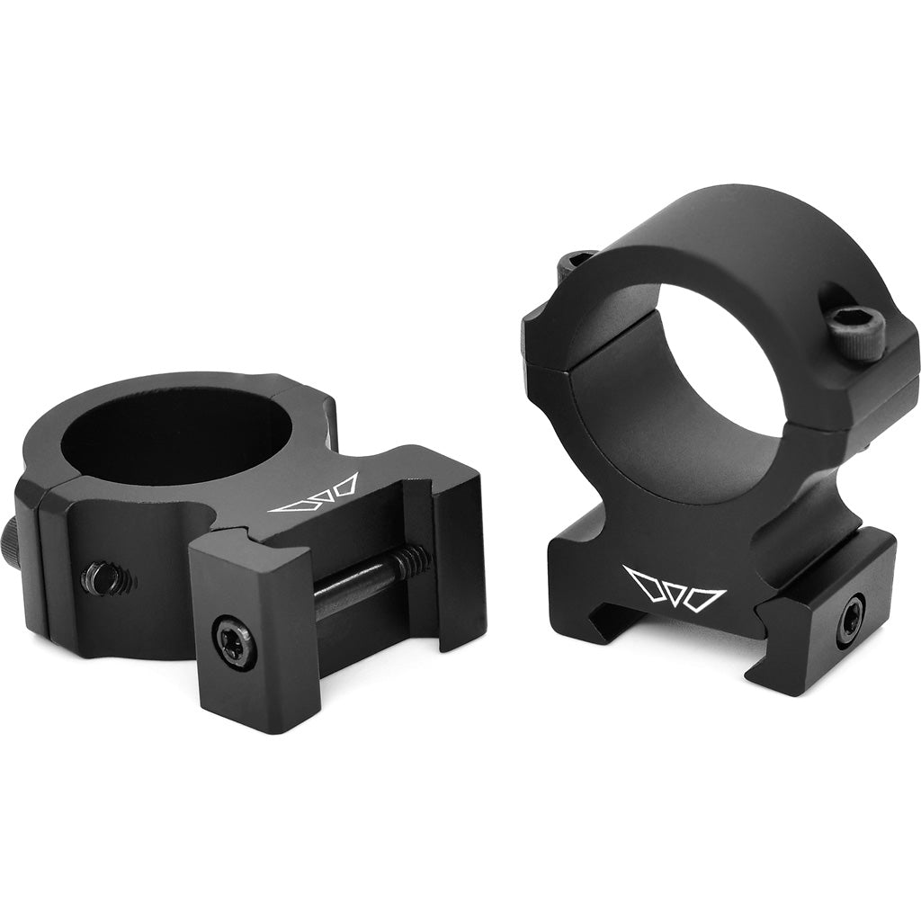 Warne Vapor Horizontal Aluminum Rings Matte Black 1 in. High