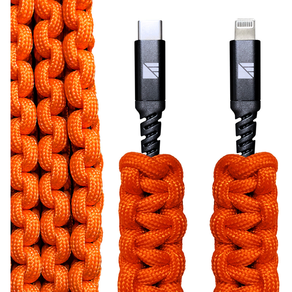 Dark Energy Lightning to C Paracord Cable Orange
