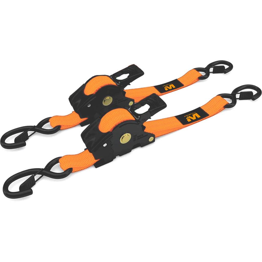 Muddy Retractable Ratchet Straps 1""X10' 2pk Orange