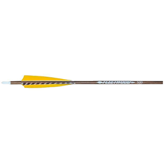 Fleetwood Natural Grain Carbon Arrows 500 Feathers 6 Pk.