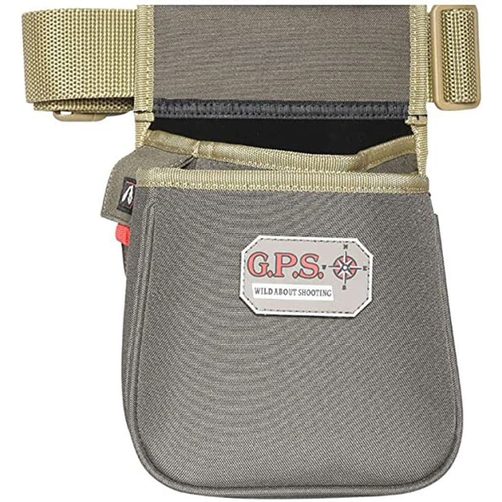 Gps Sporting Clay Contoured Double Shotshell Pouch Olive W/belt