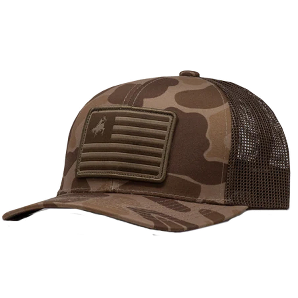 Catchin Deer Giddy-Up US Flag Cap Brown Camo