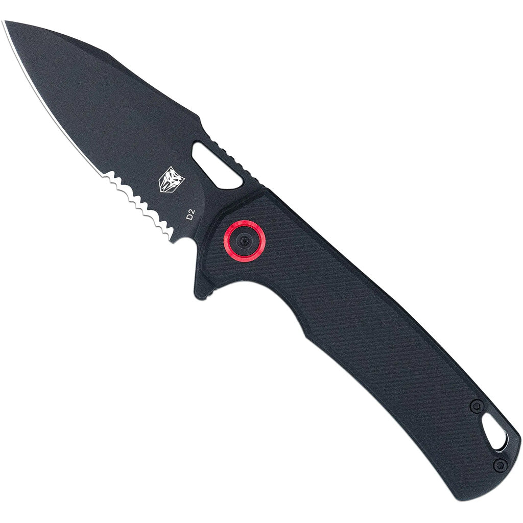CobraTec Wolverine Liner Lock Drop Serrated Knife Folding Blade Black