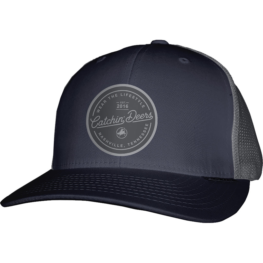Catchin Deers Script Meshback Hat Navy OSFM