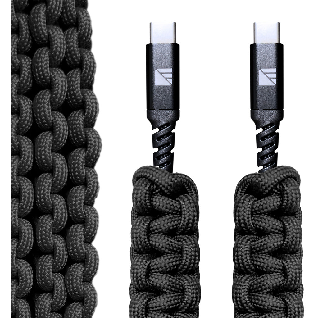 Dark Energy USB C to C Paracord Cable Black