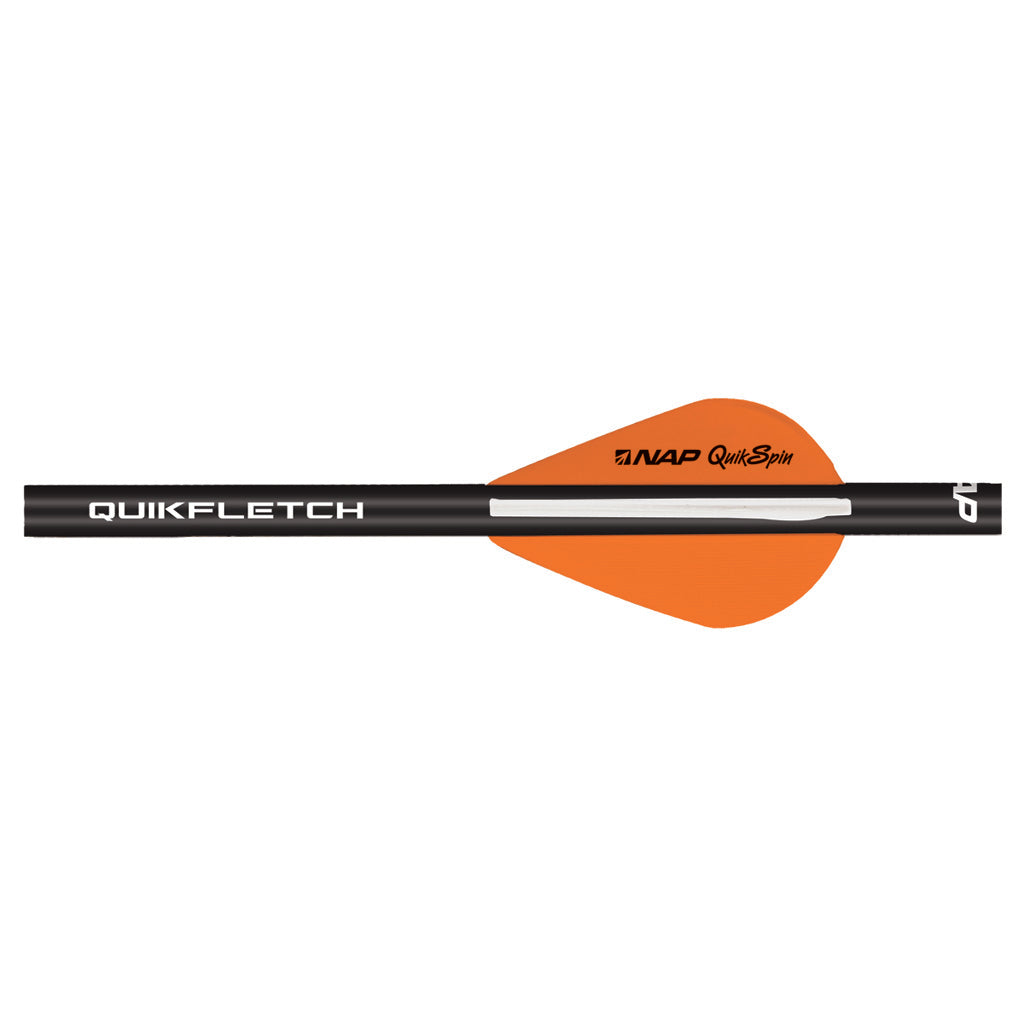 NAP Quikfletch w/Quikspin Vanes Black Tube White/Orange 6 pk.
