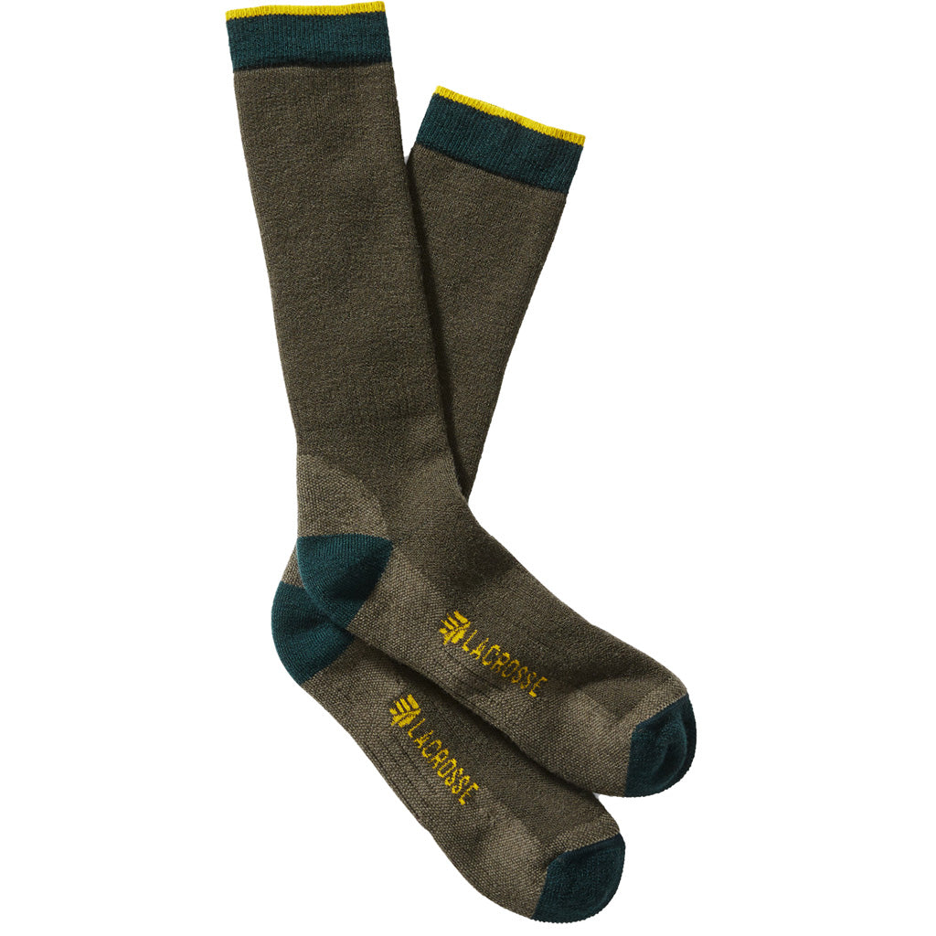 Lacrosse Men's Merino Midweight Socks Crew Od Green X-large