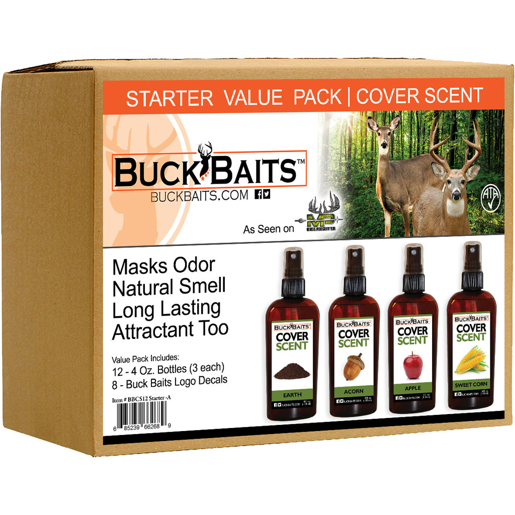 Buck Baits Cover Scent Starter Kit Earth-acorn- Apple- Corn 3 Oz. Ea.