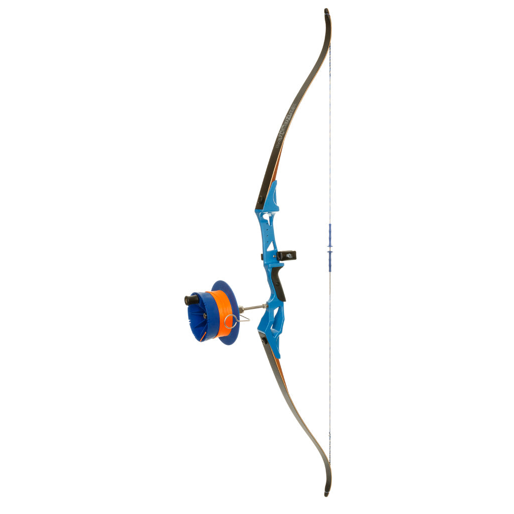 Fin Finder Bank Runner Recurve Package Blue W- Sidewinder Reel Rh