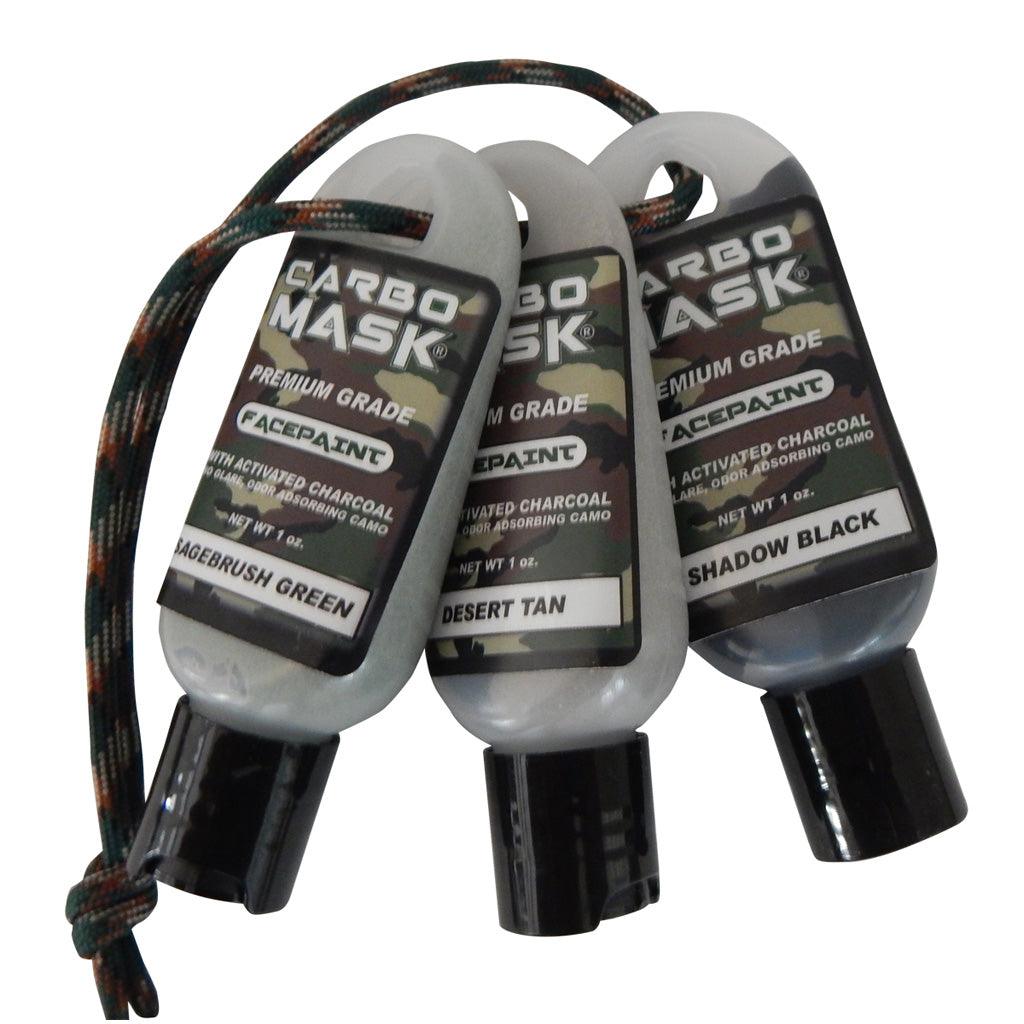 Carbo Mask Facepaint Black-sage-tan 1 Oz. 3 Pk. - Archery Warehouse