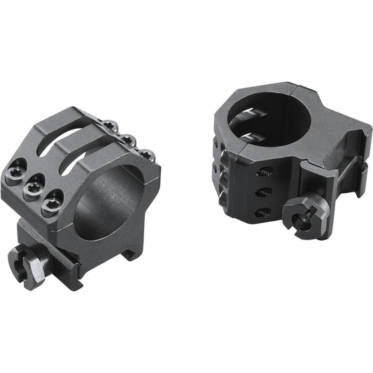 Weaver Classic 6Hole Skeleton Rings Matte Black 1"" High Clamshell Pack