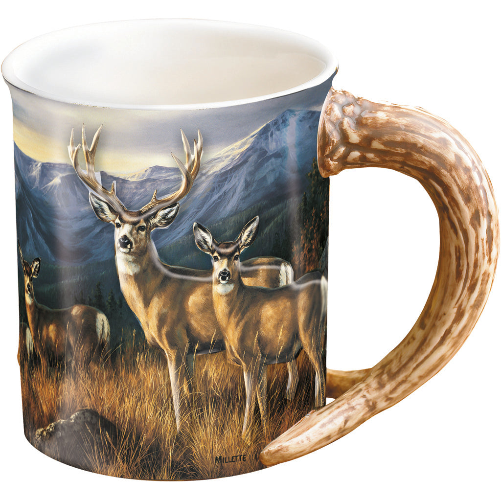 Wild Wings Sculpted Mug Last Glance Mule Deer