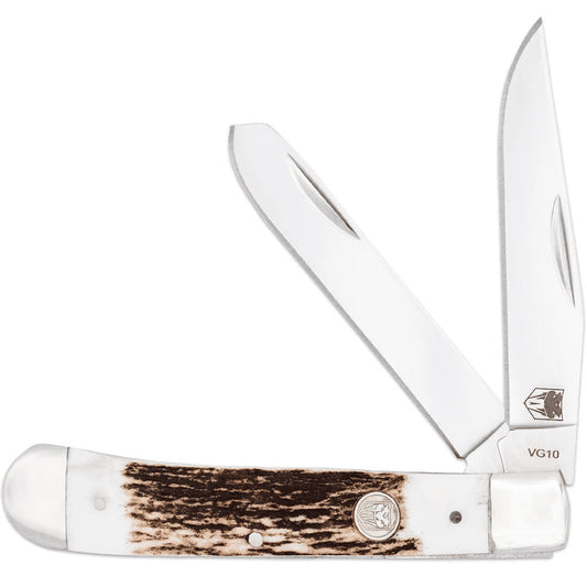 CobraTec Traditional Trapper Knife Folding Blade Stag