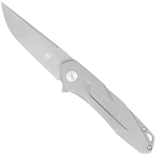 CobraTec Ace Titanium Flipper Folder M390 Knife Folding Blade Silver