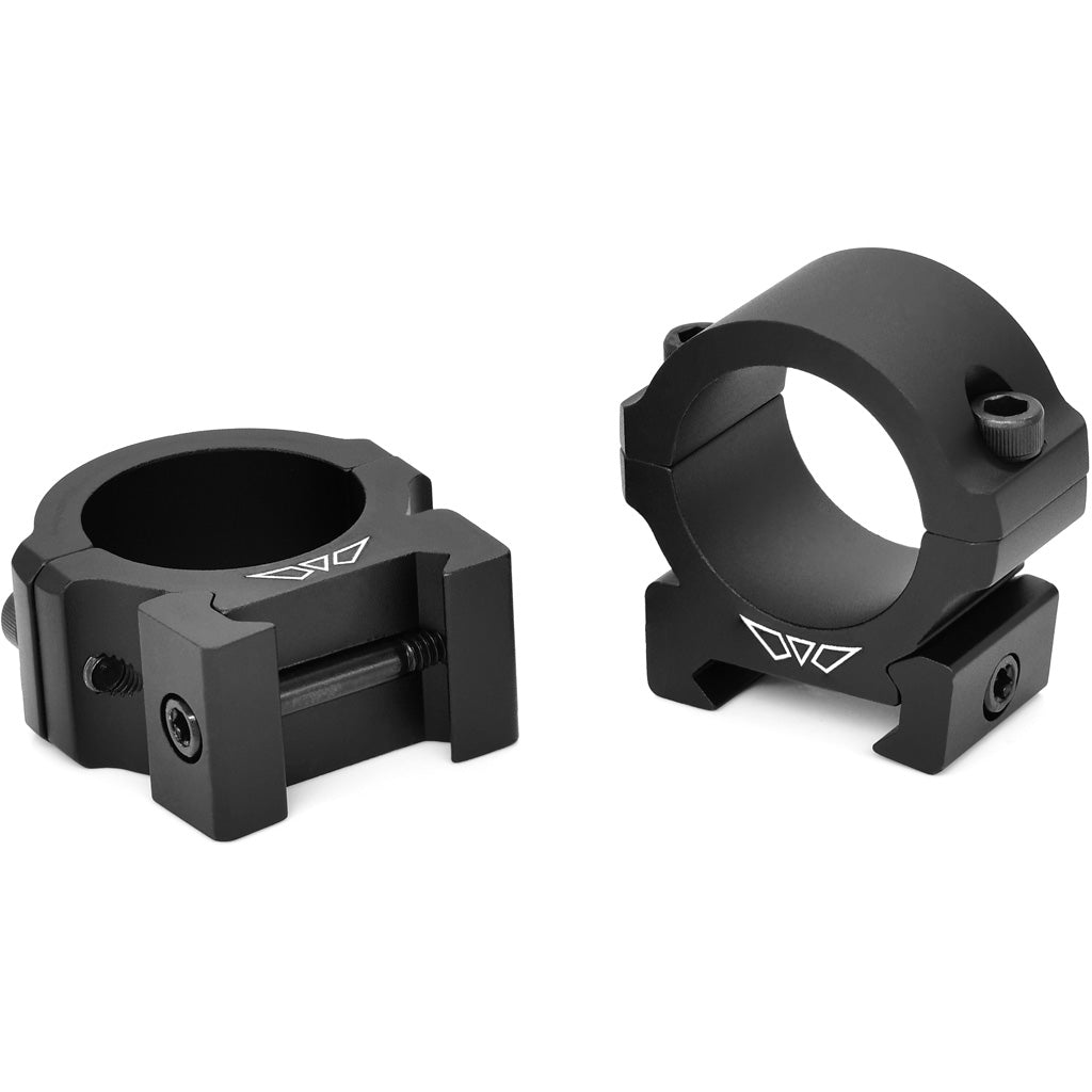 Warne Vapor Horizontal Aluminum Rings Matte Black 1 in. Medium