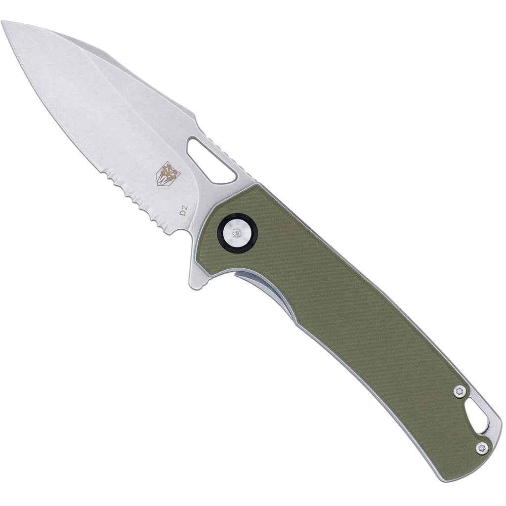 CobraTec Wolverine Liner Lock Drop Serrated Knife Folding Blade OD Green