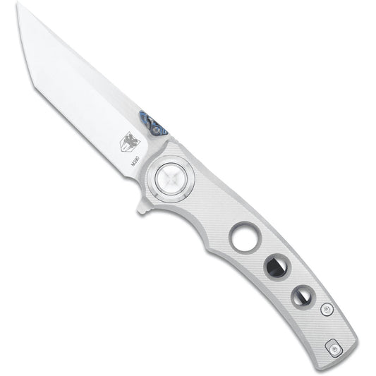 CobraTec Maverick Button Lock M390 Tanto Bld Knife Folding Blade Silver