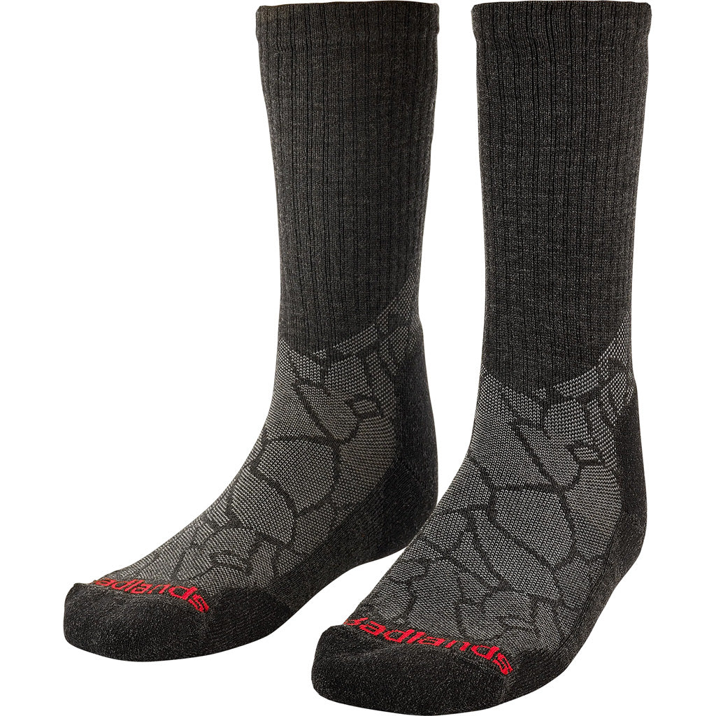 Badlands Lw Merino Crew Sock Blk/Gry Medium