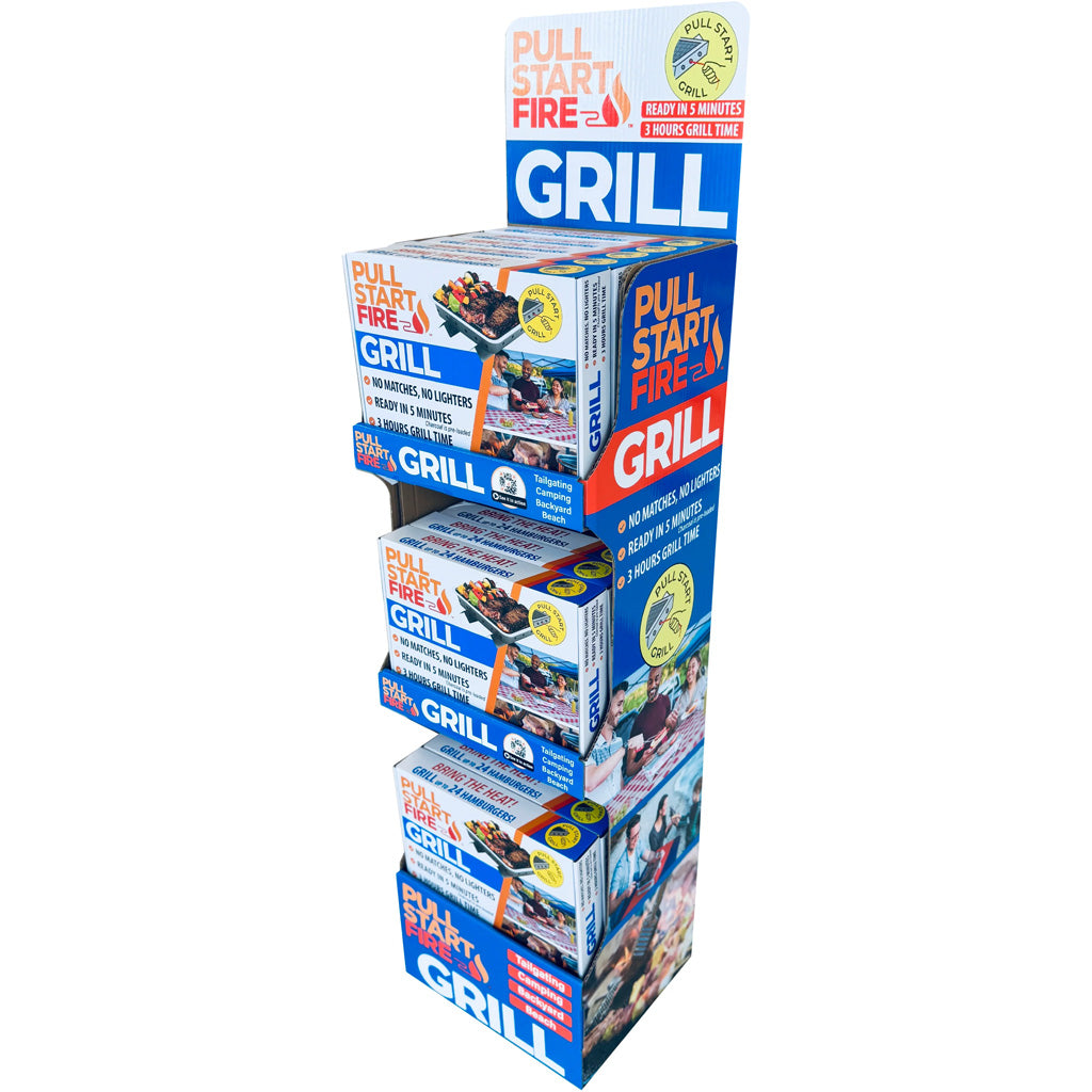 Pull Start Fire Grill Floor Display 15ct Shipper