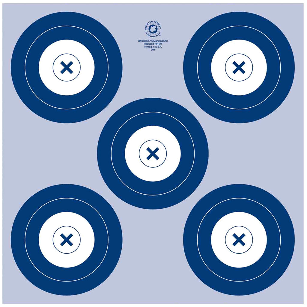 Maple Leaf NFAA Indoor Target 5 Spot Target 25 pk.
