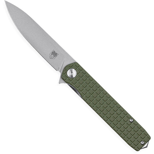 CobraTec Large Cayden Drop Knife Folding Blade OD Green