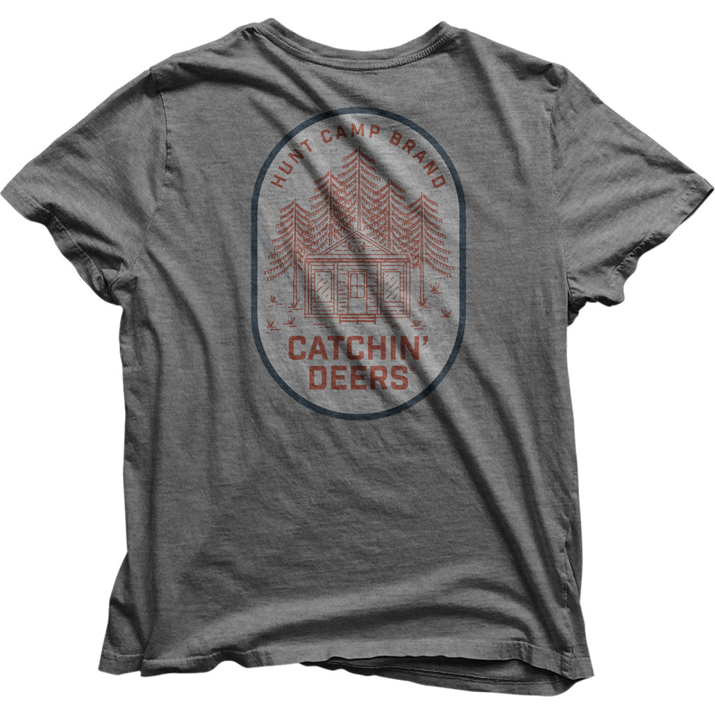 Catchin Deers Hunt Camp Tee Charcoal Small