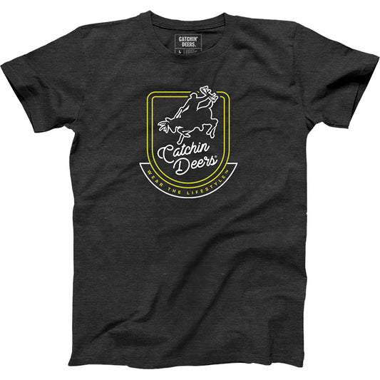 Catchin Deers Neon Tee Charcoal Medium