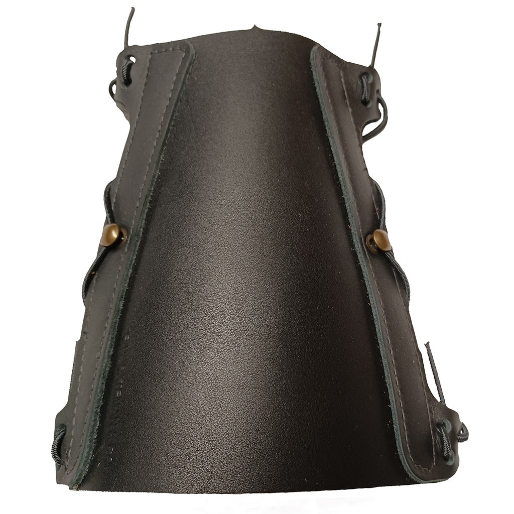 Bateman Traditional Leather Armguard Black w/ Elastic Straps
