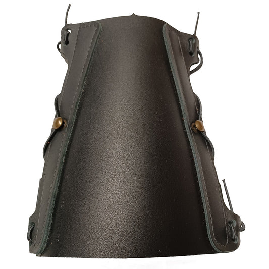 Bateman Traditional Leather Armguard Black w/ Elastic Straps