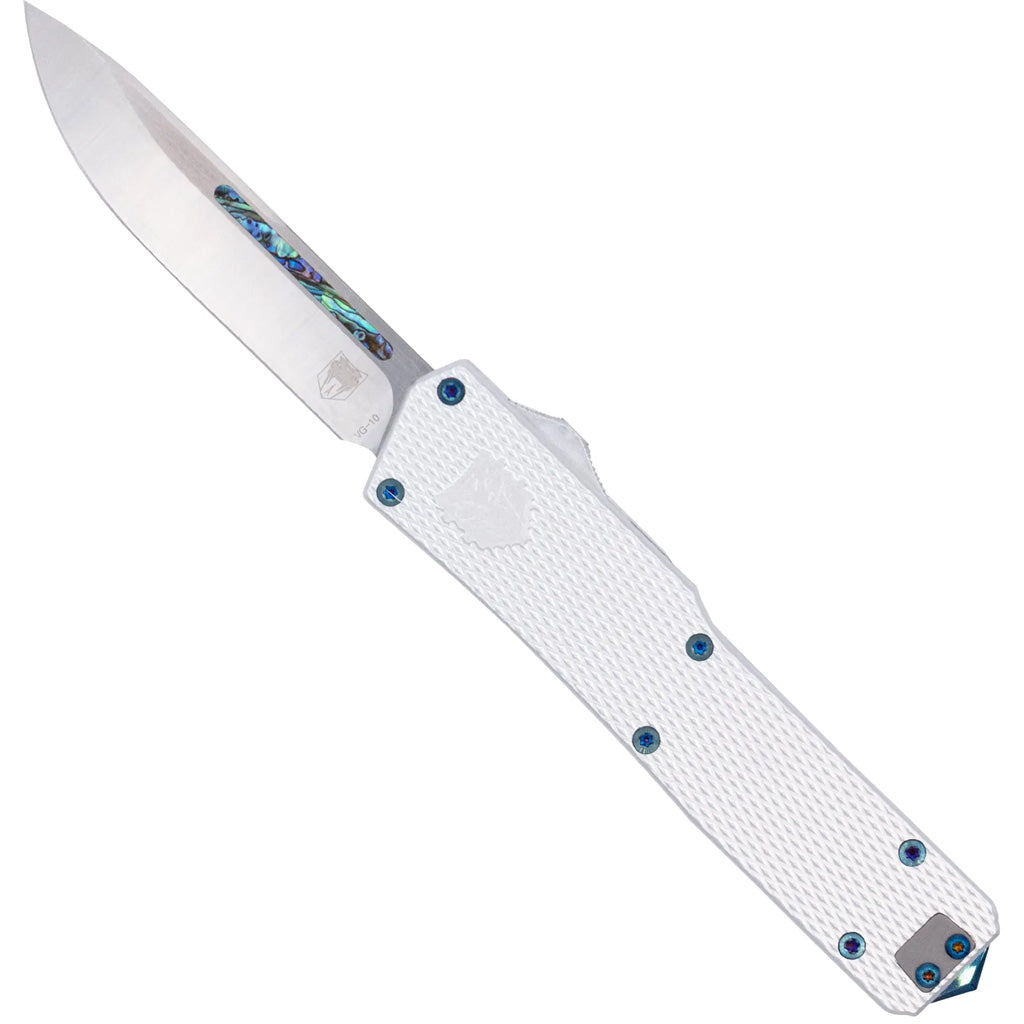 Cobtratec Abalone Edge OTF Knife Switchblade White/Abalone