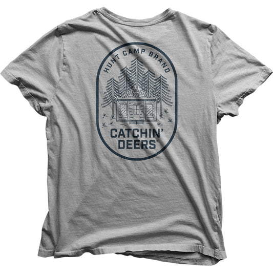 Catchin Deers Hunt Camp Tee Grey Small