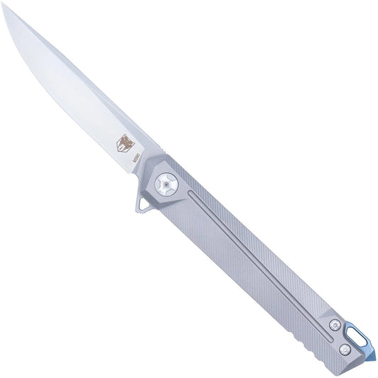 CobraTec Olympian Frame Lock Titanium M389 Knife Folding Blade Silver