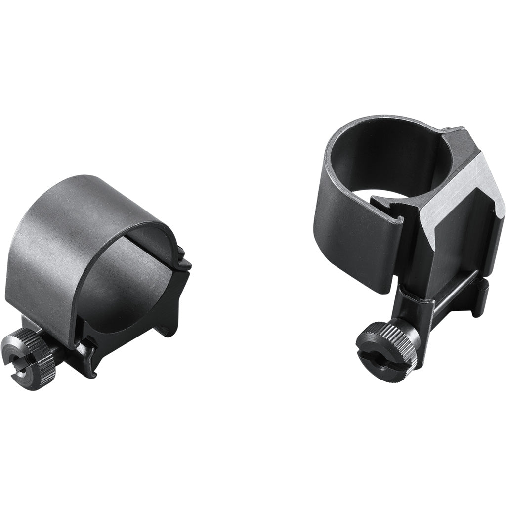 Weaver Classic Detachable Extended Rings Matte Black 1"" Medium Top Mount Extended Clam Pack