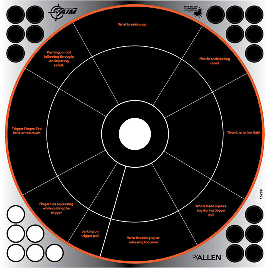 EzAim Reflective Handgun Trainer Adhesive Target 12x12 4 pk.
