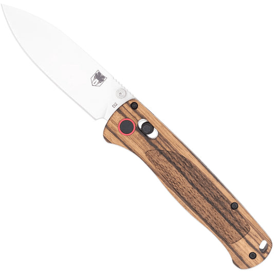 CobraTec Zebrawood Bar Lock Drop Knife Folding Blade Zebrawood Silver