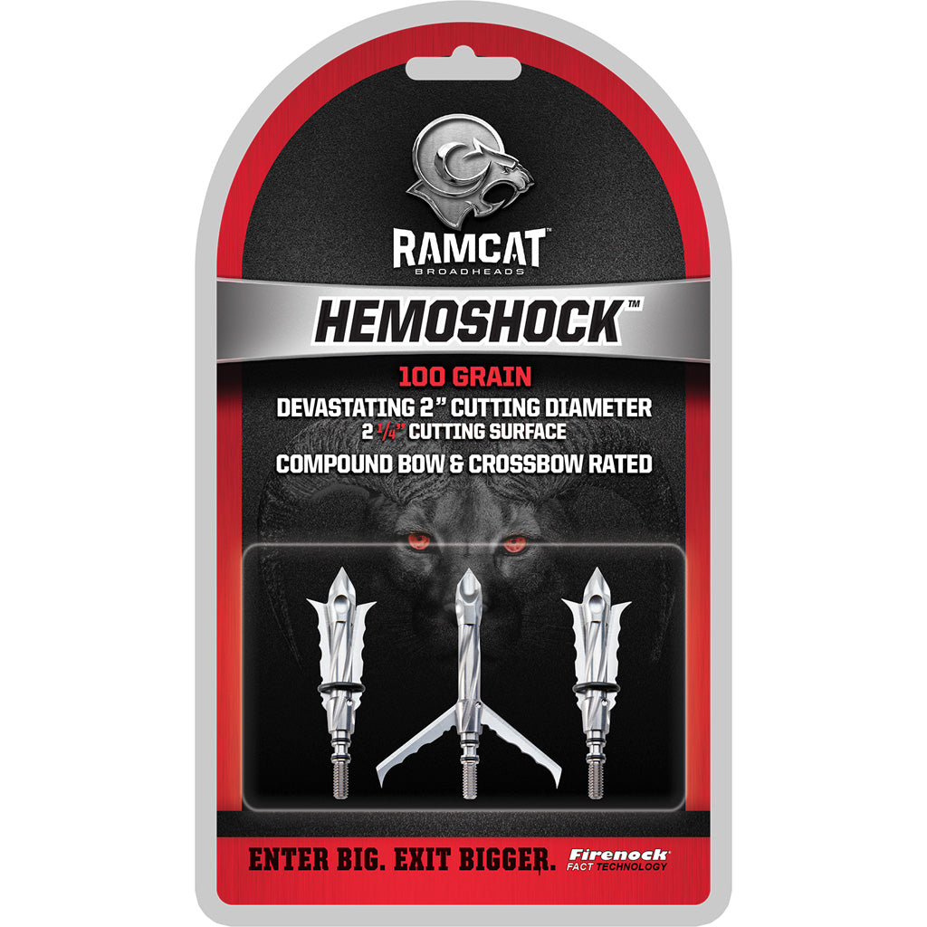 Ramcat Hemoshock Mechanical Broadheads 100 Gr. 3 Pk.