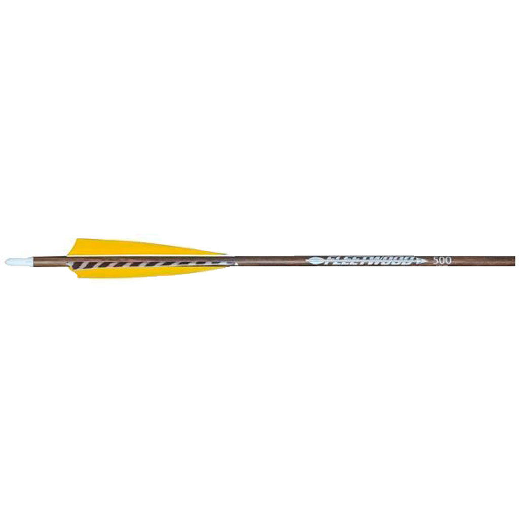 Fleetwood Natural Grain Carbon Arrows 500 Feathers 6 Pk.