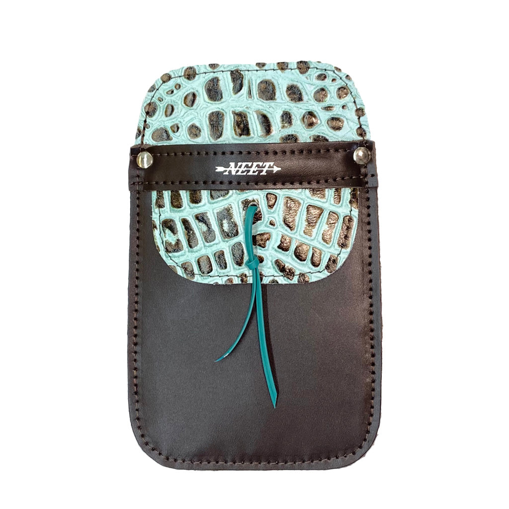 Neet Alligator Embossed Pocket Quiver Turquoise