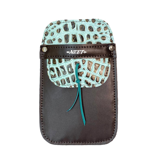 Neet Alligator Embossed Pocket Quiver Turquoise