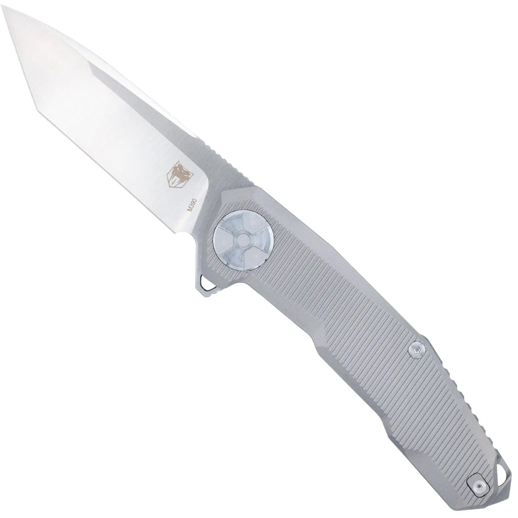 CobraTec Barracuda Titanium M390 Knife Folding Blade Silver