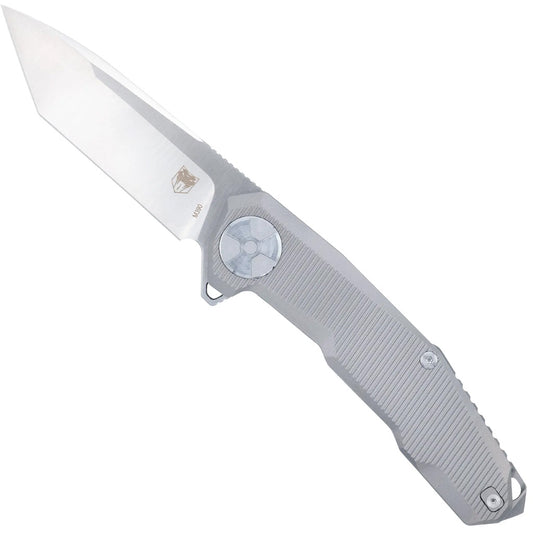 CobraTec Barracuda Titanium M390 Knife Folding Blade Silver