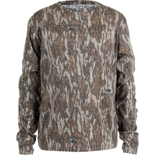 Habit Youth Bear Cave Long Sleeve Camo Tee YXL-Mossy Oak New Bottomland