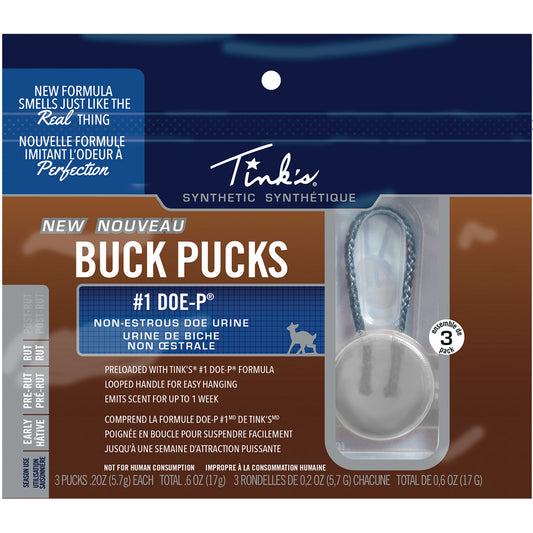 Tinks #1 Doe-P Synthetic Buck Puck Scent Hanger 3 pk.