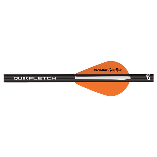 NAP Quikfletch w/Quikspin Vanes Black Tube White/Orange 6 pk.